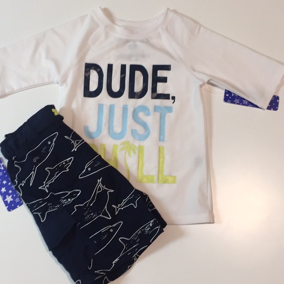 NWT Fabkids Board Shorts And Rashgaurd. - Picture 4 of 5